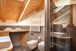 Dusche, Haartrockner, Handtücher