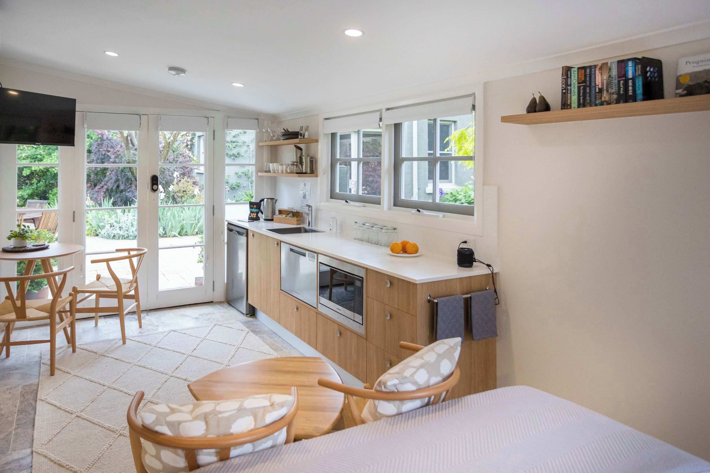 Fridge, microwave, dishwasher, electric kettle