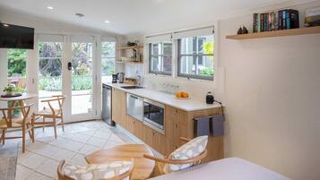 Fridge, microwave, dishwasher, electric kettle