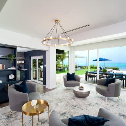 The Palm Estate - 6 Bd Res 1 | Living area | 40-inch flat-screen TV with cable channels, TV, video-game console