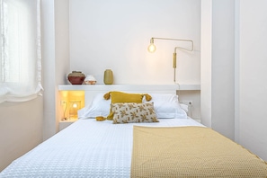 1 bedroom, desk, iron/ironing board, travel cot