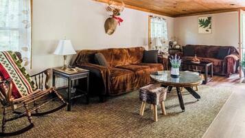 Smart TV, fireplace, stereo