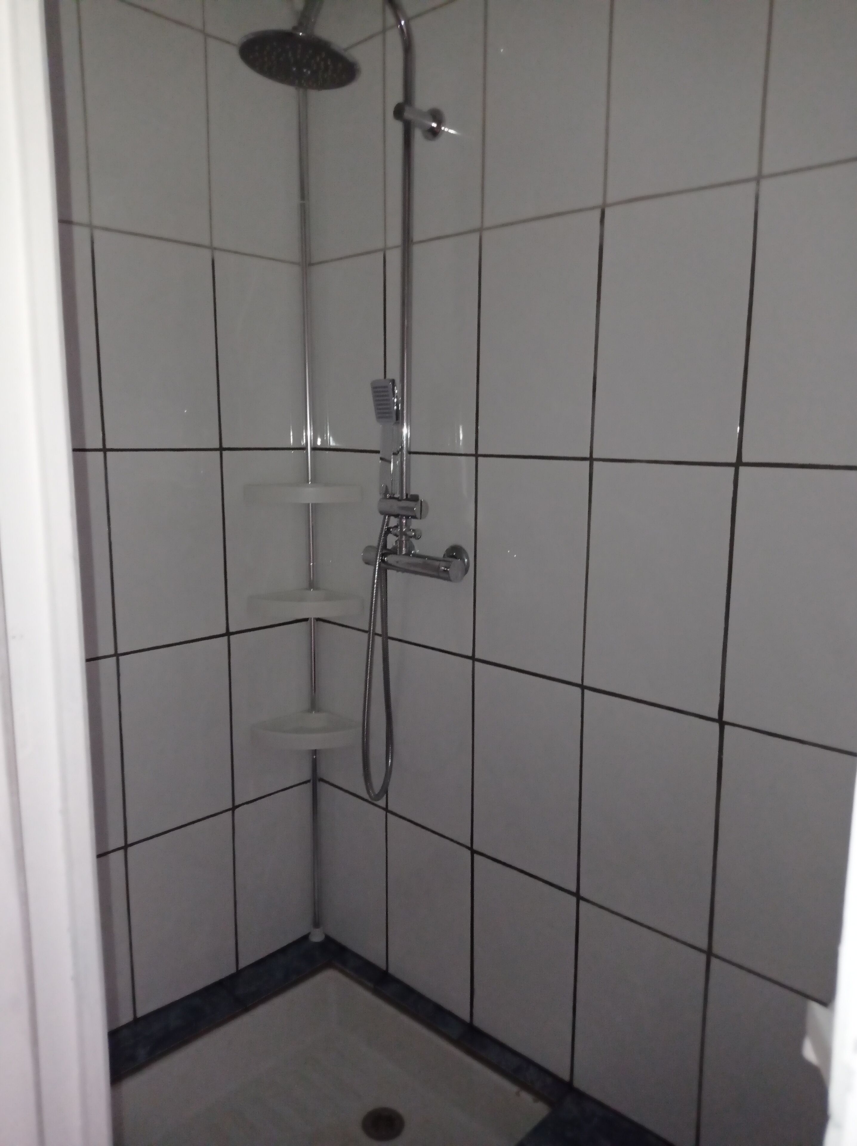 Douche, serviettes fournies, papier toilette