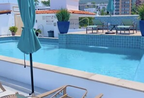 Outdoor pool, a heated pool - La Palapa beachfront fully renovated condo!  In the heart of the Romantic Zone. (Puerto Vallarta)
