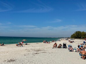 Beach nearby, sun-loungers