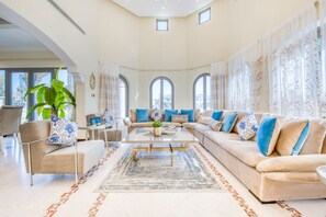 Luxury Villa, 4 Bedrooms, Non Smoking, Beach View | Living area - Maison Privee - Frond Villa K (Dubai)