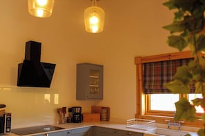 Fridge, microwave, oven, stovetop - Cuddfan Lodge on a Beautiful Lake (Newport)