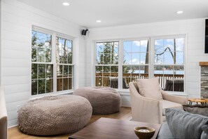 Smart TV, fireplace, books - Long Lake Retreat: Deck, Dock, BBQ, and brand-new sloped path! (Traverse City)