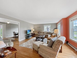 Smart TV, DVD player, video library, stereo