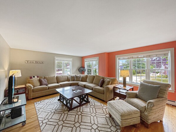 Smart TV, DVD player, video library, stereo