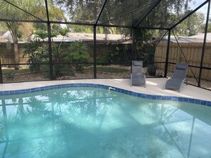 Outdoor pool, a heated pool - Private House w/ HEATED Pool and 4 Passes to the Daytona Aquarium & Rainforest! (Port Orange)