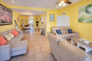 House, 3 Bedrooms | Living area - Private Townhome w/ private pool 1 block to beach 3 Bedroom Home by RedAwning (South Padre Island)