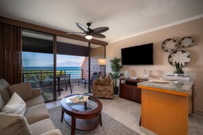 Condo, 1 Bedroom | Living area | Smart TV - Kuleana 409 Oceanfront 1 bedroom 1 bath condo 1 Condo by RedAwning (Lahaina)