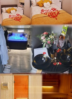 Apartment, 1 Bedroom, Hot Tub | 1 bedroom, travel crib, WiFi, bed sheets - Private Hot Tub, Sauna, Ice Bath Gym Apartment (Rainham)