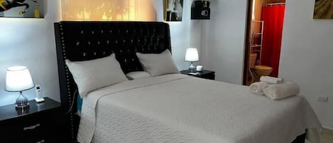 1 bedroom, bed sheets