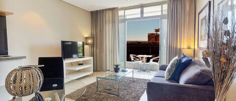 Apartment, 1 Bedroom, Smoking, Balcony | Living area