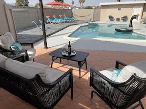 Piscine extérieure, piscine chauffée