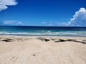 Beach nearby, sun-loungers, beach towels
