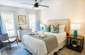 3 bedrooms, desk, iron/ironing board, travel crib