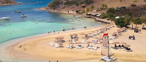 Sun-loungers, beach towels