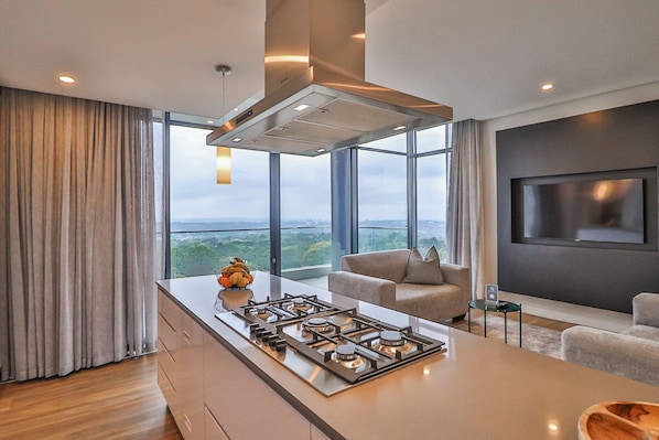 City Apartment, 2 Bedrooms, Mountain View | Private kitchen | Coffee/tea maker, electric kettle - Reserved Suites Illovo (Sandton)