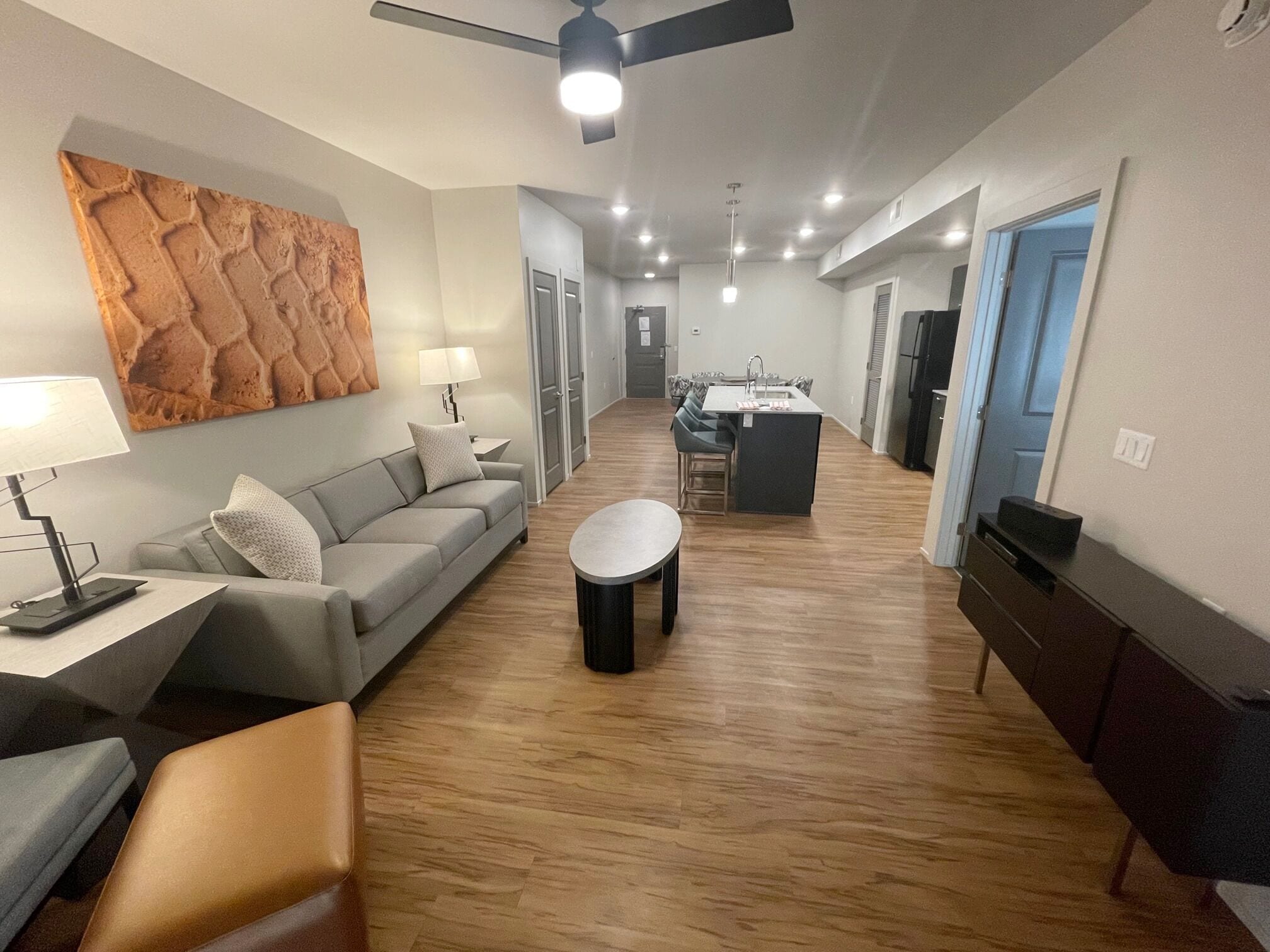 40-inch tv with cable channels, fireplace, dvd player