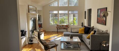 Smart TV, chimenea y impresora