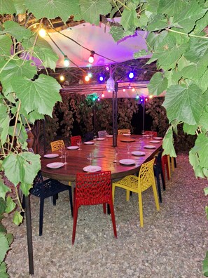 Área externa para banquete