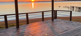 Lake front property on 3 acres offering privacy and never ending views.