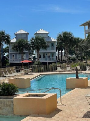Outdoor pool, a heated pool