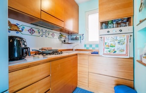 Fridge, stovetop, dishwasher, cookware/dishes/utensils