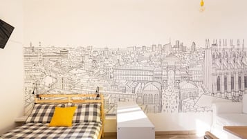 1 slaapkamer, een strijkplank/strijkijzer, wifi, beddengoed