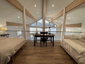 4 bedrooms, desk, iron/ironing board, travel cot