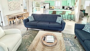Living area - Short Steps to Beach! Private Pool! Hot Tub! Linens Included! Family Favorite. (Kitty Hawk)