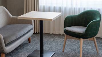 Down comforters, desk, bed sheets