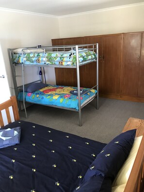 2 bedrooms, travel cot