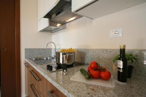 Kühlschrank, Mikrowelle, Herdplatte