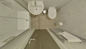 Dusche, Handtücher, Seife, Shampoo