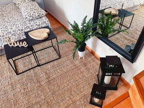 1 bedroom, desk, iron/ironing board, travel crib