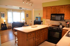 Fridge, microwave, dishwasher, coffee/tea maker