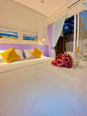 Quarto casal ou duplo conforto, suíte | Wi-Fi de cortesia, roupa de cama