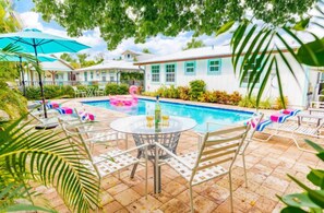 Outdoor pool, a heated pool