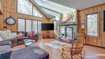 Smart TV, fireplace, video games, books