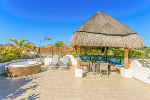 Panoramic Penthouse, 3 Bedrooms, Private Pool, City View | Balcony view - Zama Gardens by Stella Rentals (Tulum)