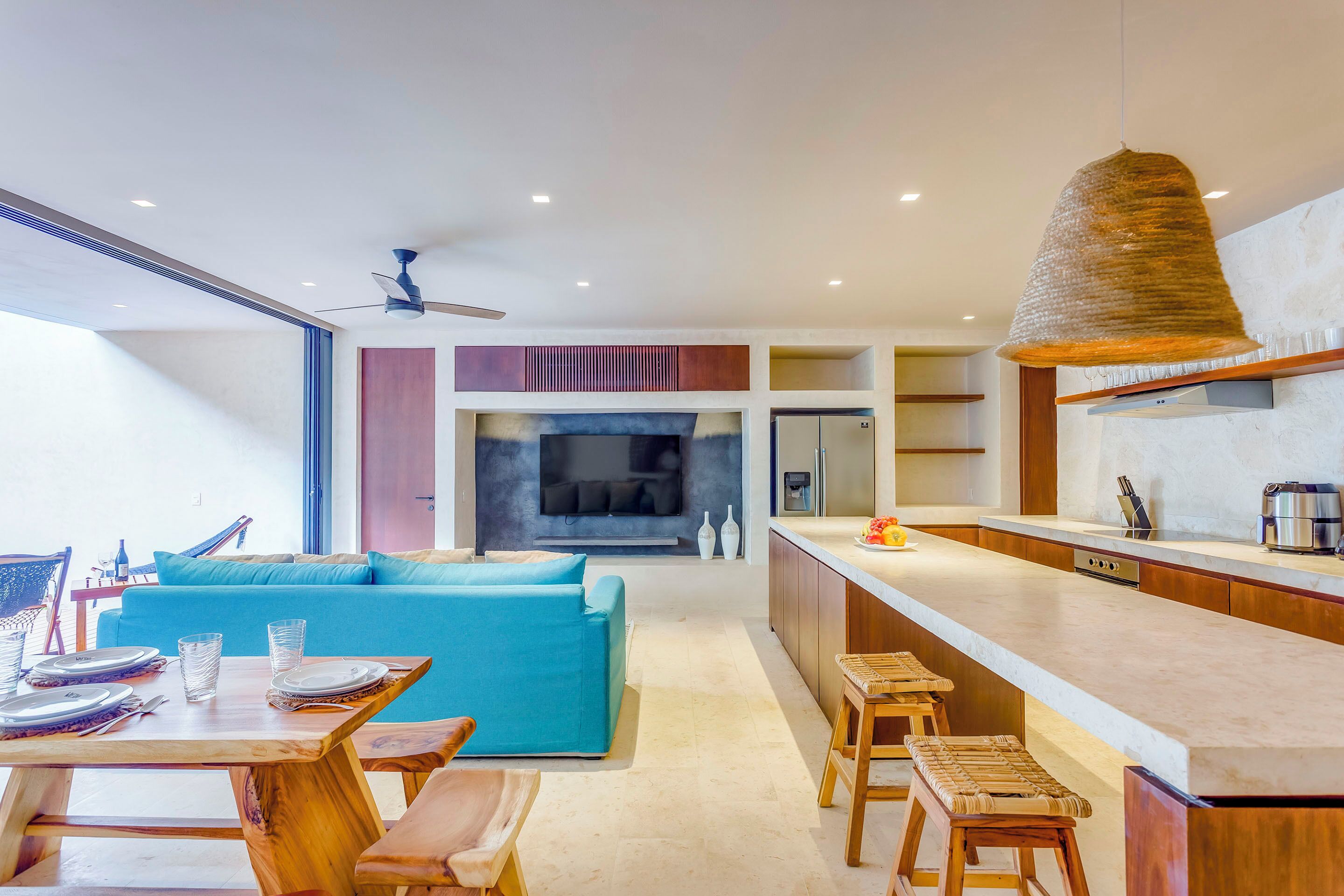 Apartment, 2 Bedrooms, Private Pool | Living area | 32-inch TV with digital channels