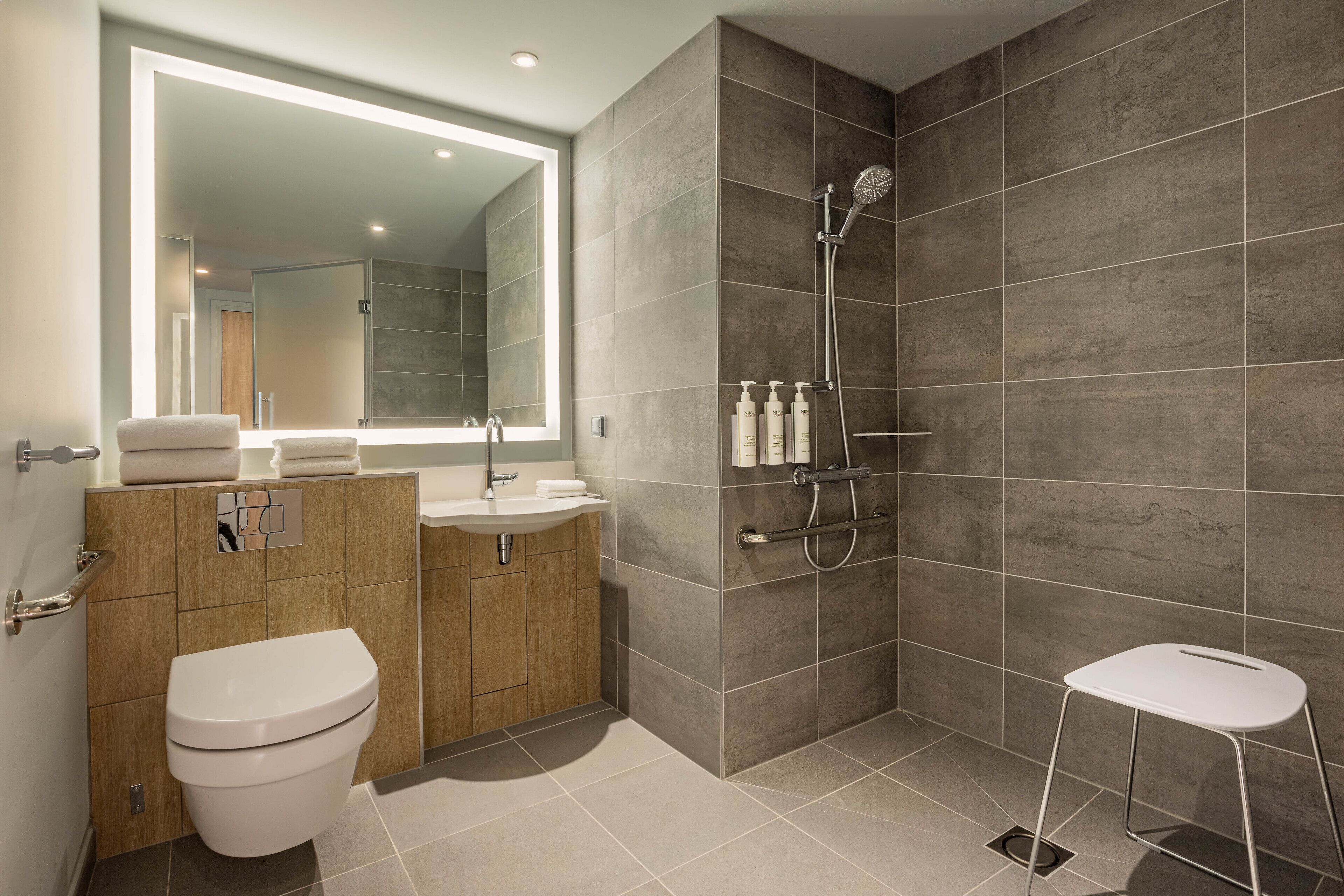 deluxe room, 1 king bed, non smoking | bathroom | shower, hair dryer, towels