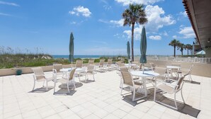 Outdoor dining - Jacksonville Beach Costa Verde 2319-102 | Prime Location, Resort Pool + Beach Ac (Jacksonville Beach)