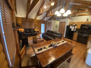 Interior - Bear Timbers log cabin on the Shenandoah River (Rileyville)