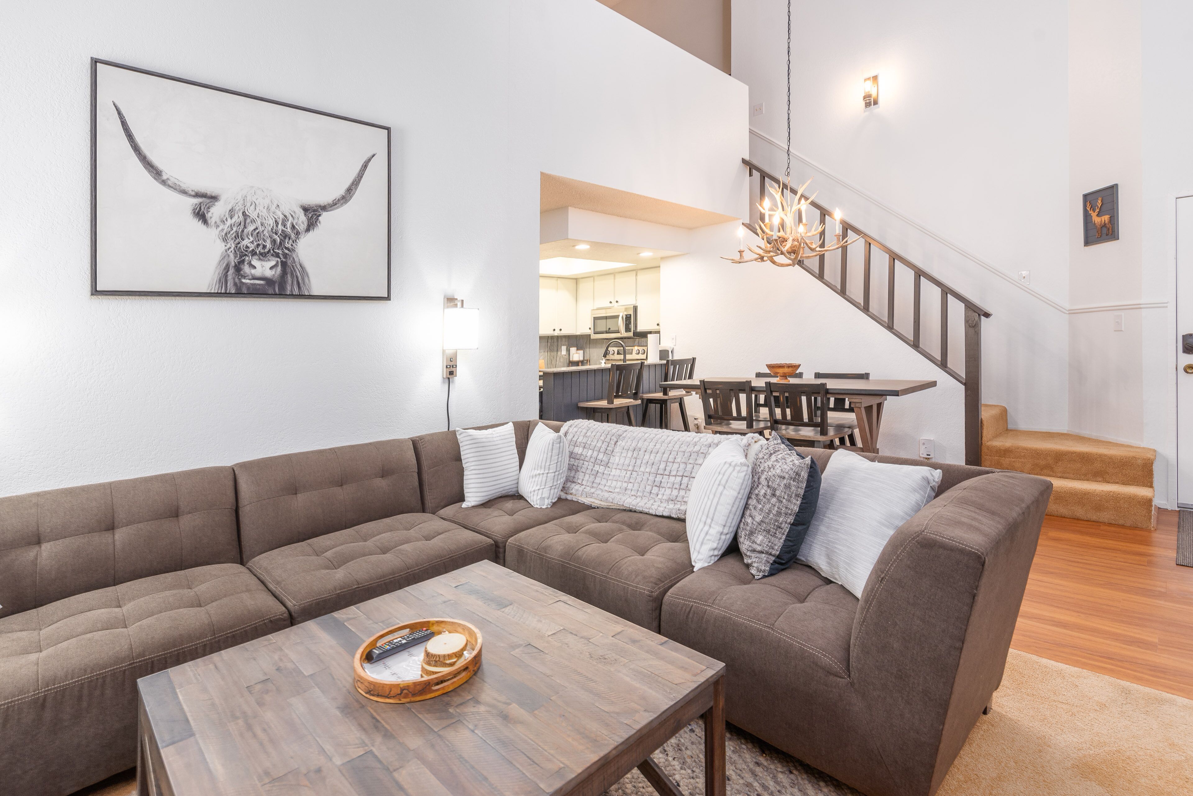 Smart TV, fireplace, video games, foosball