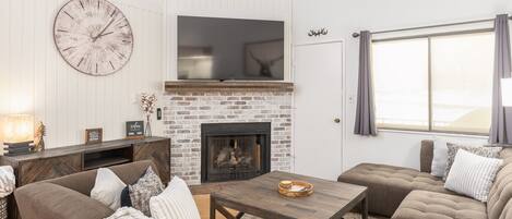 Smart TV, fireplace, video games, table football